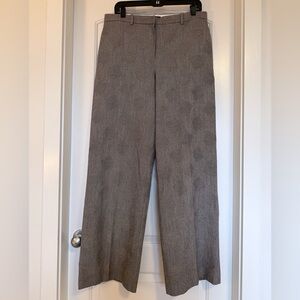 Theory Fluid Wool Jqd Every Brown Wide Trouser Pants size 10